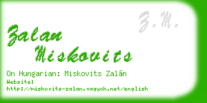 zalan miskovits business card